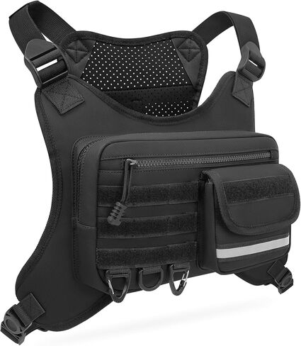 Chest Bag for Men Women, Outdoor Sports Running Vest Bag, Chest Pack for Running, Cycling, Hiking, Workouts, Traveling -Deep Black in Saudi Arabia
