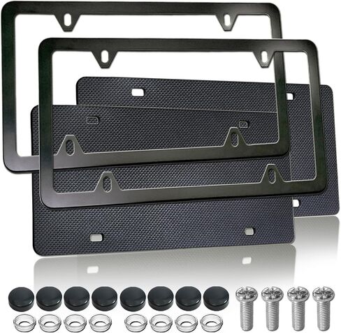 وسادات لوحة ترخيص مضادة للخشخشة، عبوة من قطعتين - بطانة مقاومة للصدمات من إسفنج EVA لتقليل الضوضاء والحماية، تناسب عالمي 12 × 6 سيارات/سيارات الدفع الرباعي الأمريكية in Kuwait