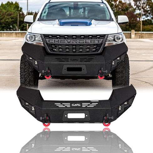 لعام 2015-2022 Chevy Colorado （Not Fit ZR2 Models） المصد الأمامي الصلب مع صفيحة وينش الأضواء （الملمس الأسود） in Kuwait