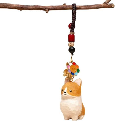 Retriever Golden Retriever Corgi Orange Cat Lucky Keychain Wooden Pet Keychain Bag و Key Charm Gift لمحبي الحيوانات الأليفة in Kuwait