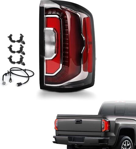 Tail Lights Assembly Compatible with 2016 2017 2018 GMC Sierra 1500-Right Taillamp Taillights with Bulbs for 2018 Sierra 1500 Denali LED Type, Right Passenger Side, OEM: GM2801295 84365931 in Kuwait