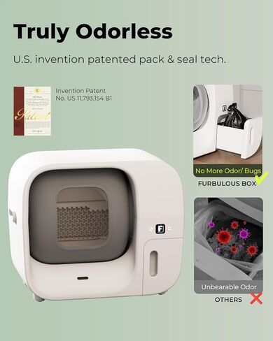 صندوق فضلات القطط ذو التنظيف الذاتي والتعبئة الخالي من الروائح، صندوق فضلات القطط الأوتوماتيكي مع نظام التعبئة الذاتية وإعادة التعبئة، التحكم في التطبيق، مساحة كبيرة جدًا للقطط التي يتراوح وزنها بين 3.3 و22 كجم، إصدار مطور in Kuwait