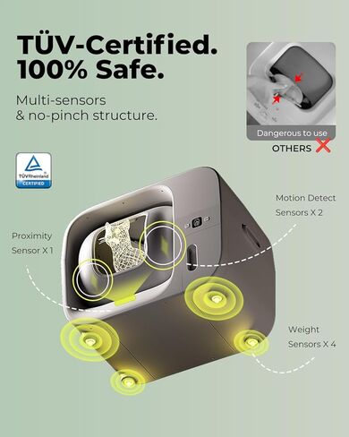 صندوق فضلات القطط ذو التنظيف الذاتي والتعبئة الخالي من الروائح، صندوق فضلات القطط الأوتوماتيكي مع نظام التعبئة الذاتية وإعادة التعبئة، التحكم في التطبيق، مساحة كبيرة جدًا للقطط التي يتراوح وزنها بين 3.3 و22 كجم، إصدار مطور in Kuwait