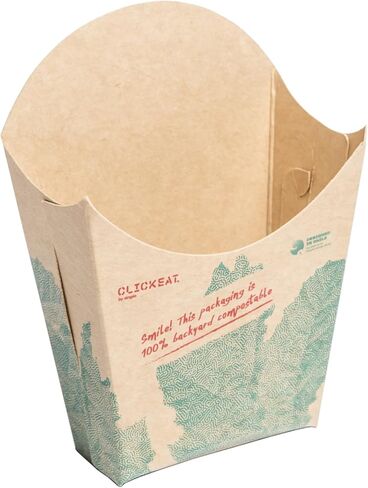 Nalca Pocket Holder - Perfect for Fries, Onion Rings, Meat Pies - Take Out Containers, Disposable Snack Cups - Eco-Friendly Veggie Inks - 25 Pcs, 8.81 Oz - Sustainable Food Packaging Solution in Saudi Arabia
