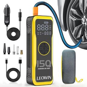 Tire Inflator Portable Air Compressor, Air Pump for Car Tires with Digital Tire Pressure Gauge/LED Light, Tire Pump with Rechargeable Battery &12V Car Power Adapter, for Cars, Motorcycles, Bikes, Ball in Saudi Arabia