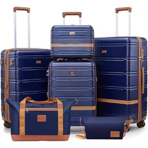 carry on Luggage Sets,20 Inch Expandable with TSA Lock Carry-on suitcases with spinner wheels,Hard Shell Travel Luggage airline approved (Black, 3 Piece Sets (20/DB/TB)) in Kuwait