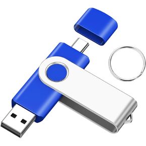EASTBULL USB2.0 & Type-C حزمة محركات أقراص فلاش 16 جيجابايت، محرك أقراص فلاش مزدوج 2 في 1 بالجملة USB-A + USB-C حزمة محركات أقراص الإبهام OTG متوافقة مع الهواتف الذكية وأجهزة الكمبيوتر والأجهزة اللوحية وأجهزة Mac وأجهزة الكمبيوتر الشخصية (أزرق) in Kuwait