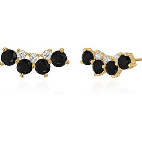 14K Gold Plated 925 Silver Post Illusion Stud أقراط للنساء اللطيفات المكعبة الزركونيا in Kuwait
