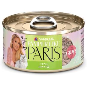 Weruva Paris Hilton Pamper Like Paris طعام القطط الرطب الطبيعي الخالي من الحبوب، التونة في المرق، علبة 2.47 أونصة (عبوة من 12 قطعة) in Saudi Arabia