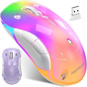 memzuoix 2.4G LED ماوس لاسلكي، ماوس مريح قابل لإعادة الشحن مع غطاء قابل للفصل، ماوس كمبيوتر بصري محمول 1200 نقطة في البوصة مع جهاز استقبال USB للكمبيوتر المحمول والكمبيوتر الشخصي وسطح المكتب وماك بوك، 5 أزرار - أسود in Kuwait