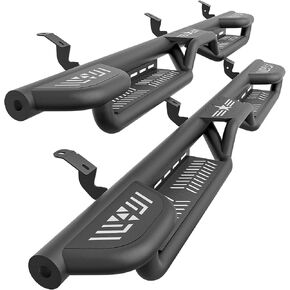 Crew Cab Running Boards Side Steps Compatible with 2009-2014 Ford F150 F-150 SuperCrew Cab Super Duty, Two Stairs Design Side Rail Nerf Bar Rock Sliders (4 Full Size Doors, Star Logo) in Kuwait