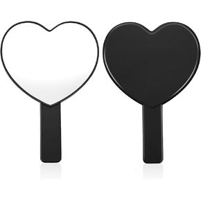 Heart Shaped Small Handheld Mirror,Handheld Eyelash Mirror Cosmetic Hand Mirrors with Handle for Portable Travel for Women Girls(Pink) in Saudi Arabia