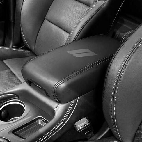 غطاء مسند ذراع وحدة التحكم المركزية للاشتعالات من Dodge Durango 2025 2024 2023-2021 Cover Cover Cover Cover Cover Palction Decoration Interior Decoration (Red Stitches ، Red) in Kuwait