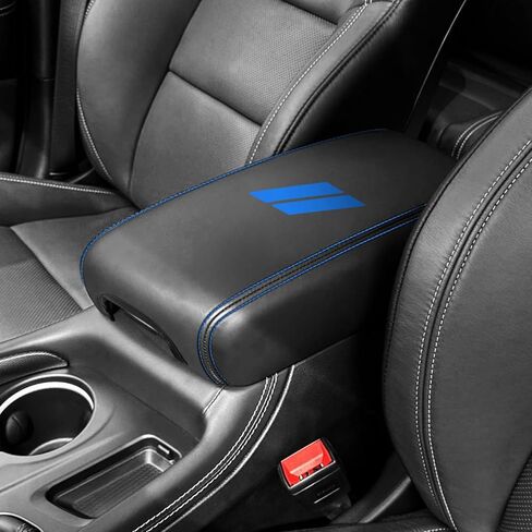 غطاء مسند ذراع وحدة التحكم المركزية للاشتعالات من Dodge Durango 2025 2024 2023-2021 Cover Cover Cover Cover Cover Palction Decoration Interior Decoration (Red Stitches ، Red) in Kuwait