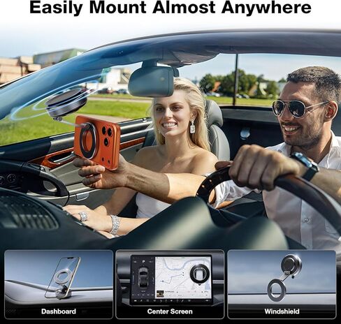Magnetic Phone Holder for Car, Aerospace Aluminum iPhone Mount with 3200gf Magnet & 80LBS Vacuum Suction, 360° Adjustable Dashboard Mount Compatible with MagSafe iPhone 17 Pro Max/16/15/14/13 in Saudi Arabia