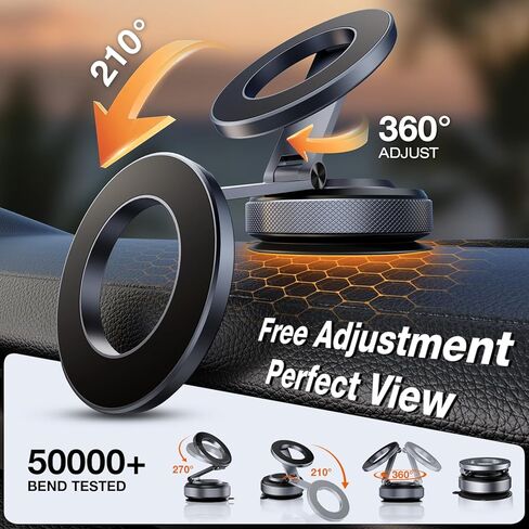 Magnetic Phone Holder for Car, Aerospace Aluminum iPhone Mount with 3200gf Magnet & 80LBS Vacuum Suction, 360° Adjustable Dashboard Mount Compatible with MagSafe iPhone 17 Pro Max/16/15/14/13 in Saudi Arabia