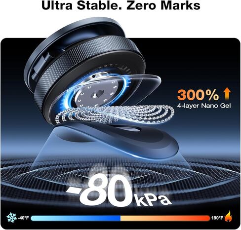 Magnetic Phone Holder for Car, Aerospace Aluminum iPhone Mount with 3200gf Magnet & 80LBS Vacuum Suction, 360° Adjustable Dashboard Mount Compatible with MagSafe iPhone 17 Pro Max/16/15/14/13 in Saudi Arabia