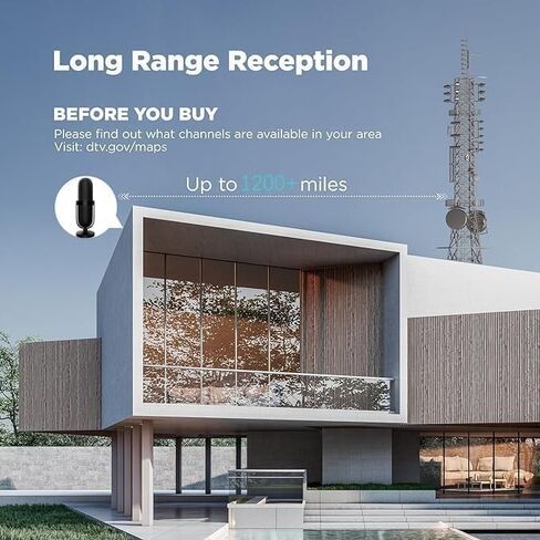 TV Antenna for Smart TV Indoor 1200+ Miles Long Range Reception HD Digital TV Antenna for Local Channels Supports 4K 1080p with Amplifier Signal Booster and 18ft HD Coax Cable (Impatiens) in Saudi Arabia