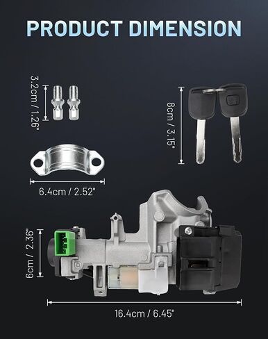35100-SDA-A71 مجموعة أسطوانة قفل مفتاح الإشعال مع مفتاحين (بدون رقاقة) - متوافق مع Honda Accord 2004-2007 Odyssey 2005-2007 Element 2007 in Saudi Arabia
