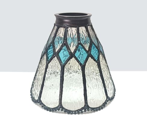 Premium Tiffany Lamp Shade Replacement for Chandelier and Sconce Fan Light, Lampshade Only, SH-091, 5.5 Inch-Diameter, Translucent, Stained Glass, Pack of 1 by NOSHY (1) in Saudi Arabia