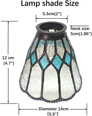 Premium Tiffany Lamp Shade Replacement for Chandelier and Sconce Fan Light, Lampshade Only, SH-091, 5.5 Inch-Diameter, Translucent, Stained Glass, Pack of 1 by NOSHY (1) in Saudi Arabia