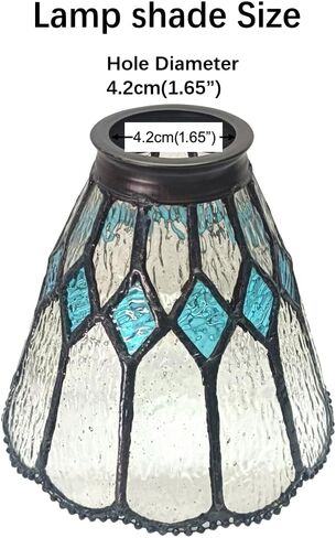 Premium Tiffany Lamp Shade Replacement for Chandelier and Sconce Fan Light, Lampshade Only, SH-091, 5.5 Inch-Diameter, Translucent, Stained Glass, Pack of 1 by NOSHY (1) in Saudi Arabia