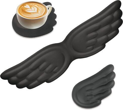 Angel Wing Wrist Rest,Cute Wrist Rest for Keyboard and Mouse,Hand Rests Set Include Ergonomic Keyboard & Mouse Hand Rest and Coaster,Filled Resilient Memory Foam,for Work,Study,Gaming (White) in Saudi Arabia