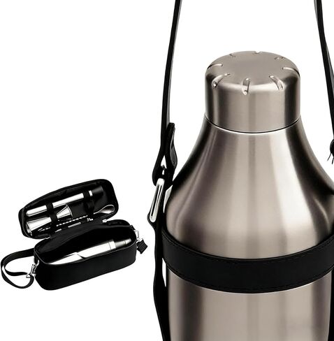 مجموعة شاكر كوكتيل محمولة Lexenic ، فراش الفولاذ المقاوم للصدأ الفولاذ المقاوم للصدأ معزولة Martini Shaker Kit ، مجموعة كوكتيل Kiding Kembing للشاطئ ، بجانب المسبح ، عشاء ، حفلات ، حفلات زفاف ، أنشطة في الهواء الطلق in Kuwait