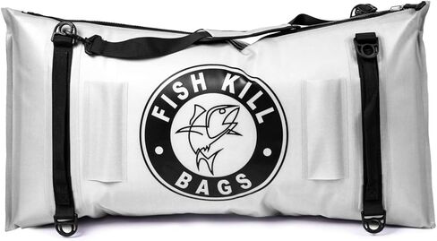 Gusseted Insulated Cooler Fish Bag - Zipper Waterproof Nylon Fish Cooler - Portable and Leakproof Fishing Cooler with Heavy Duty Handles for Travel, Outdoor, Fishing in Kuwait