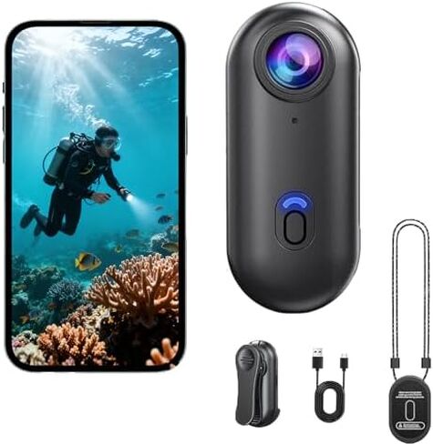 POV Capture Pro 2.0, POV Pro 4K Camera, New Ultra Wide Angle Thumb Pocket Action Cam, Video Record Night Vision Waterproof with 128G Card for Motorcycle, Bike, Travel, Pet Walk (128G 4K Black) in Saudi Arabia