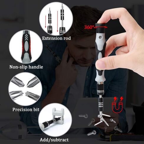 Ultimate 115 in 1 Precision Screwdriver Set - Chrome Vanadium Steel, Multi functional for PCs, Laptops, iPhones, iPads, Smartphones, and Watches - Essential DIY Repair Kit in Saudi Arabia