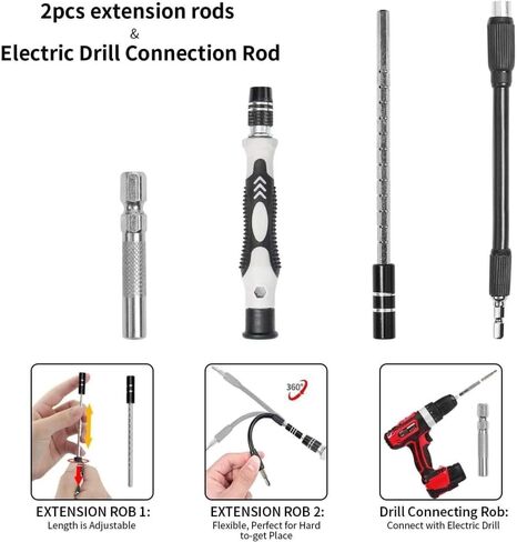 Ultimate 115 in 1 Precision Screwdriver Set - Chrome Vanadium Steel, Multi functional for PCs, Laptops, iPhones, iPads, Smartphones, and Watches - Essential DIY Repair Kit in Saudi Arabia