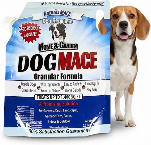 Nature's MACE طارد الكلاب، 2.5 حبيبات، للحديقة والفناء والحديقة والنباتات، في الهواء الطلق بدون حفر، طارد الكلاب وأداة التدريب، طارد الكلاب للفناء، طارد حفر الكلاب، يعامل 1400 قدم مربع. قدم. in Kuwait