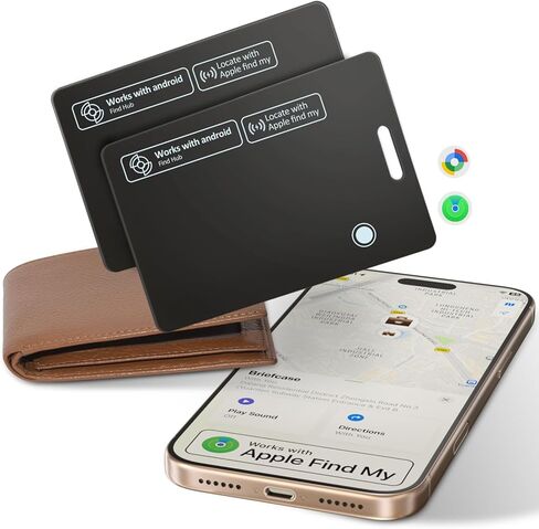 بطاقة تتبع لأجهزة Apple وAndroid، متتبع بطاقة الائتمان للمحفظة يعمل مع Apple Find My & Google's Find Hub، بطاقة Find My Wallet القابلة لإعادة الشحن للأمتعة وجواز السفر والمحفظة والحقائب in Kuwait