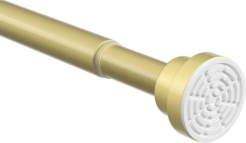 Gold Tension Curtain Rod – Adjustable 31-49 Inch, No-Drill Spring-Loaded Design, Non-Slip for Windows, Doorways & Bedrooms (1-Pack) in Kuwait