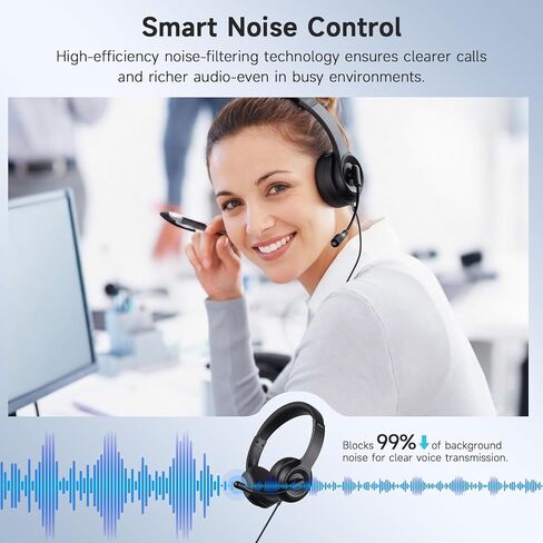 AOC Computer Headset with Microphone for PC, USB Headset with Noise Cancelling Mic 1 ACW2210 in Saudi Arabia