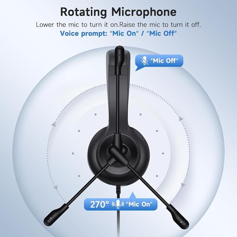 AOC Computer Headset with Microphone for PC, USB Headset with Noise Cancelling Mic 1 ACW2210 in Saudi Arabia