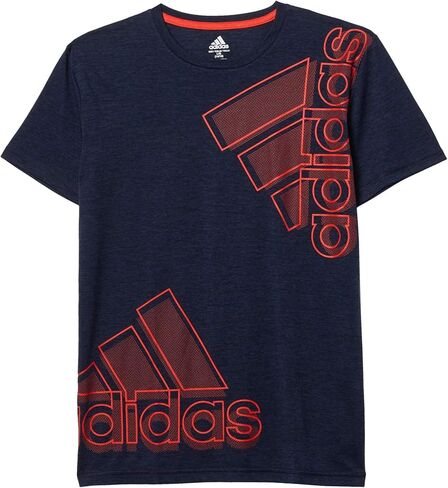 Adidas Boys Short Sleeve Aeroready Performance Logo Tee Thirt T-Shirt ، قرمزي ، كبير الولايات المتحدة in Kuwait