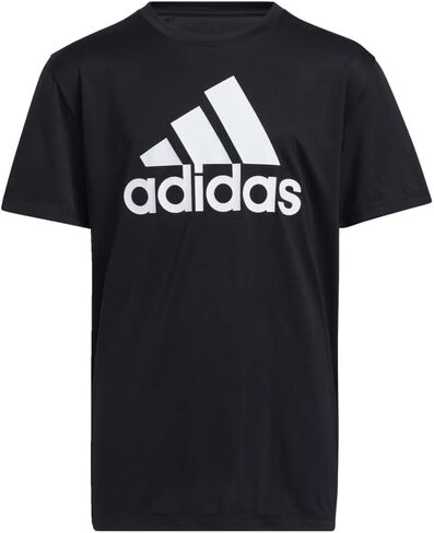 Adidas Boys Short Sleeve Aeroready Performance Logo Tee Thirt T-Shirt ، قرمزي ، كبير الولايات المتحدة in Kuwait