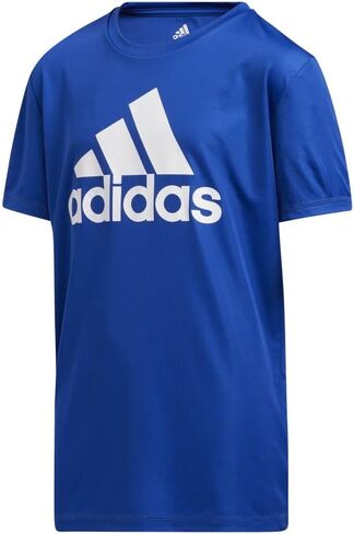 Adidas Boys Short Sleeve Aeroready Performance Logo Tee Thirt T-Shirt ، قرمزي ، كبير الولايات المتحدة in Kuwait