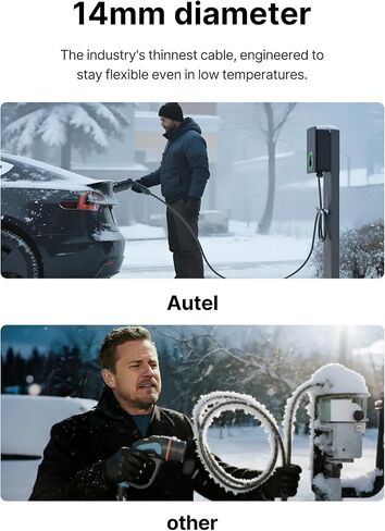 شاحن Autel Home Smart AI Level 2 EV حتى 50 أمبير، 240 فولت، محطة شحن كهربائية سريعة داخلية/خارجية مع كابل مرن بطول 25 قدم، رمادي داكن in Saudi Arabia
