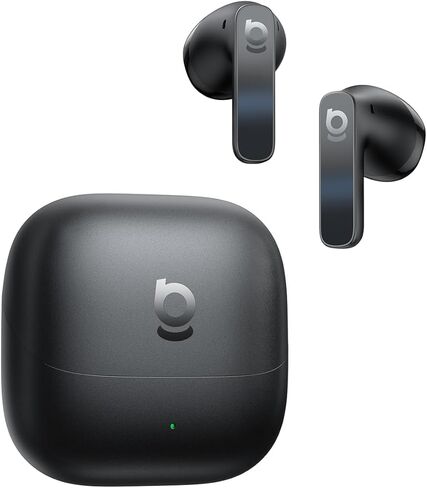 Baseus BS1 NC Semi-in-Ear True Wireless Noise Cancelling Earbuds with Adaptive Hybrid ANC, Hi-Res Audio (LDAC), 40H Playtime, 4g Ultra-Lightweight Fit, 6-Mic AI Clear Call, Bluetooth 6.0 (Black) in Saudi Arabia