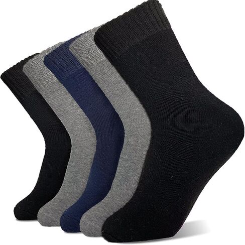 VoJoPi Wool Hiking Socks for Men 5 Pairs, Thermal Winter Warm Moisture Wicking Full Cushioned Crew Boot Socks Size 7-12 in Kuwait