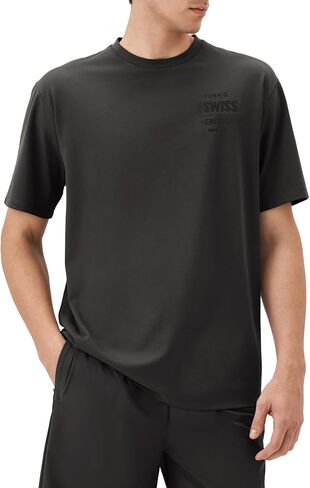 K-Swiss Heritage Men's Silky Tech T-Shirt, Soft Crewneck T-Shirts with Eco-Embossed Graphic for Sport Work Casual in Saudi Arabia
