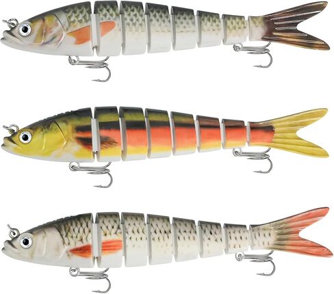Fishing Lure, 3D Lifelike Swimbait, Realistic Design with Wiggling Action，Floating Lures for Bass Catfish Pike，Teasers Fishing Gifts for Men in Saudi Arabia
