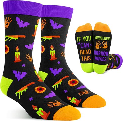 Movie Lover Gifts - Christmas Socks for Women, Funny and Horror Themed Gifts, Ideal for Movie Nights, Theater Gift, Perfect as Women's Stocking Stuffers, Unique Halloween Night Presents in Kuwait