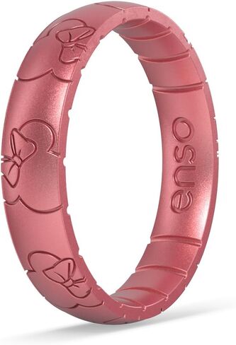 Enso Rings Etched Disney Collection - Classic Silicone Ring - 8mm Wide, 2.16 Thick - Mickey All Around Ears (Red, 10) in Saudi Arabia