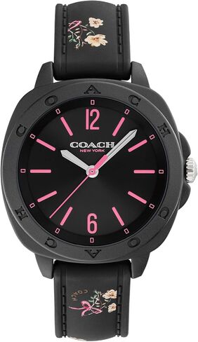 ساعة كوارتز 3H للسيدات من COACH Kitt - هيكل TR90 مقاس 35 مم - حزام من السيليكون - إكسسوار عصري أنيق، هدية لها in Saudi Arabia