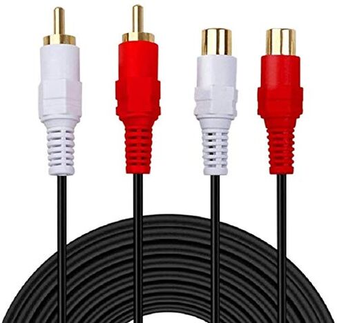 2 RCA Cable,Gold Plated 2 RCA Male to Female Stereo Audio Extension Cable (3m) in Kuwait