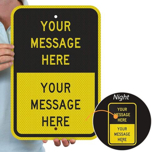 SmartSign "قالب علامة الأزرق العمودي القابلة للتخصيص" | 12 "× 18" 3M مهندس من الألومنيوم العاكس ، المصنوع في الولايات المتحدة الأمريكية in Saudi Arabia